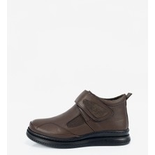 Aktaş Ayakkabı Kadın Kahverengi Su Geçirmez  Içi Yünlü Ortopedik Topuksuz Bantlı Bot