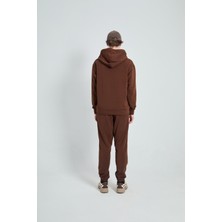 Oversize Kapüşonlu Baskılı Unisex Eşofman Takımı