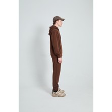 Oversize Kapüşonlu Baskılı Unisex Eşofman Takımı