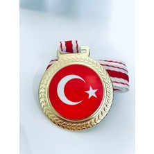 Lider Baskı 10 Adet Türk Bayrağı Madalyası Dijital Baskılı  Madalya