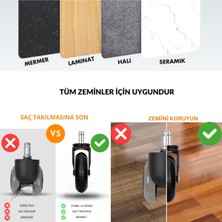 Ofis Fix 75mm Silikon Oyuncu Koltuğu Tekeri | Ofis Koltuk Tekeri | Ultra Sessiz Sandalye Tekeri