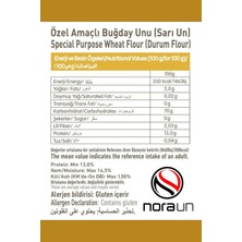 Nora Un Sarı Buğday Unu ( Durum Buğdayı) 1 kg 3 Adet (Vegan)
