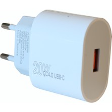 Elba ELB02-20WPD Beyaz 20W Usb-C Şarj Kafa Pd 3.0-Qc4.0(Akıllı Koruma-Hızlı Şarj-Isıya Dayanıklı)