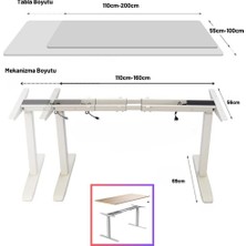 Ofis Fix OfisFi x  Beyaz Yükseklik Ayarlı Masa | Çift Motorlu | Elektrikli Masa Mekanizması | Kolay Kurulum