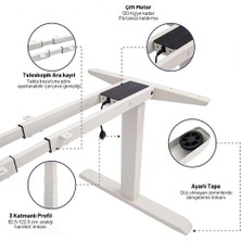 Ofis Fix OfisFi x  Beyaz Yükseklik Ayarlı Masa | Çift Motorlu | Elektrikli Masa Mekanizması | Kolay Kurulum