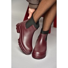 Fox Shoes T858685409 Bordo Kalın Tabanlı Yağmur Botu