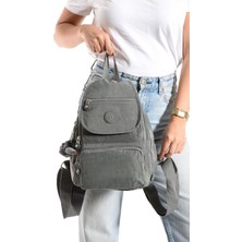 Ultra Hafif Çok Cepli Küçük Boy Sırt Çantası Unisex Gri (Model: 571-4G)