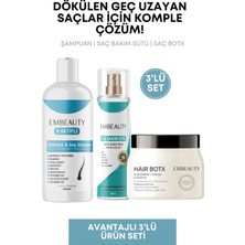 Embeauty 3’lü Saç Bakım Seti Dökülme Karşıtı ve Aşırı Yıpranmış Saçlara Özel