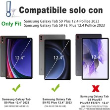 Fogy Samsung Galaxy Tab S10+/S9 Fe Plus 12.4 Inç Case Uyumlu Bluetooth Türkçe Q Klavyeli Kılıfı