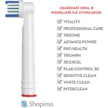 Shopimo Oral B Uyumlu Yedek Diş Fırçası Başlığı Seti | 4'lü Paket