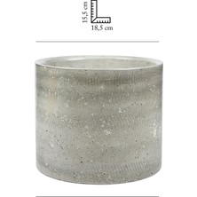 KFY Grup Beton Görünümlü Minimalist Dekoratif Saksı - Doğal ve Modern Tasarım