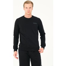 Msw %100 Pamuk Erkek Regular Fit Siyah Sweatshirt