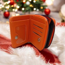 Dzc Kuzenler Avm Turuncu Cüzdan Çok Bölmeli Kapaklı Suni Deri Kadın Cüzdan 12 cm