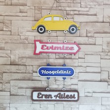 Hediyeniz Bizde Kişiye Özel Ahşap Retro Kapı Isimliği