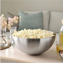 Lagabya 2'li Paslanmaz Çelik Karıştırma Kabı Popcorn ve Salata Kasesi Çelik Servis Kabı 25CM-13LT