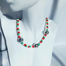 Crystal Atelier Yılbaşı Noel Temalı Boncuk Hediyelik Yeni Yıl Kolye