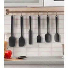 Barenda 6lı Takım Yanmaz Üst Kalite Yapışmaz Mutfak Pasta Slikon Yumurta Fırçası Kaşık Bıçak Spatula Seti