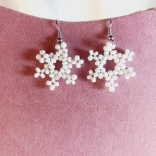 Crystal Atelier El Yapımı Boncuk Miyuki New Kar Tanesi Küpe