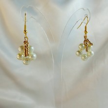 Crystal Atelier İnci ve Çiçek Detaylı Sallantılı Küpe