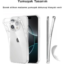 CepStok Apple iPhone 16 Pro Kılıf Şeffaf Kamera Korumalı Esnek Yumuşak Silikon