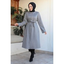 Kuşaklı Süet Kumaş Kap