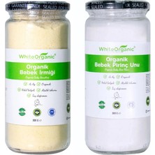 White Organic Organik Bebek İrmiği+Organik Tam Pirinç Unu Ek Gıda Seti +6 Ay Taş Değirmen