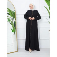 Taş Detaylı Büyük Beden Ferace