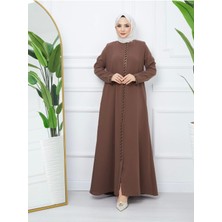 Taş Detaylı Büyük Beden Ferace