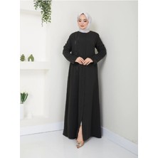 Taş Detaylı Büyük Beden Ferace