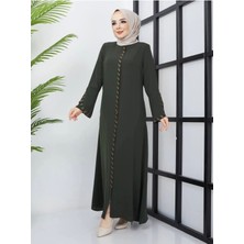 Büyük Beden Taş Detaylı Ferace