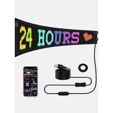 Techadres Araç LED Kayan Yazı Emoji Matrix Panel Kişiselleştirilebilir Telefon App Kontrollü Uzaktan Kumandalı