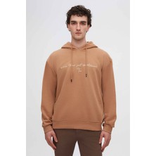 Twn Relaxed Fit Tütün Nakışlı 3 Iplik Kapüşonlu Sweatshirt 3ECE24ORT0493