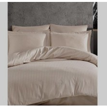 Besyamihome Premium Serisi  Pamuk Saten Çizgili Çift Kişilik Nevresim Takımı