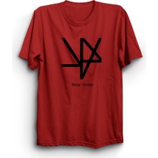 The Fame New Order, Cross Design, Rock Metal Müzik Grubu, Unisex, Kırmızı Pamuk Tişört