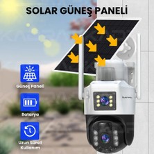 4g Solar Panelli Güvenlik Kamerası: Güneş Enerjili, 8mp Çift Lens, Sim Kartlı, Ptz, Su Geçirmez