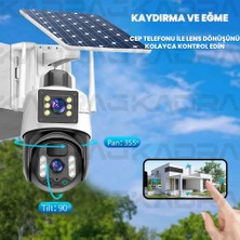 4g Solar Panelli Güvenlik Kamerası: Güneş Enerjili, 8mp Çift Lens, Sim Kartlı, Ptz, Su Geçirmez