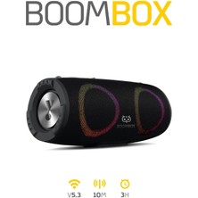 Boombox 30W Çift Bass USB Hafıza Kartı Aux Radyo LED Işıklı Bluetooth Hoparlör Hi-Fi Ses Bombası