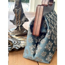 Jophiel Raphael - Ahşap Burslu Kumaş Çanta, Clutch, El Çantası, Portföy, Kadın Çanta, Çanta