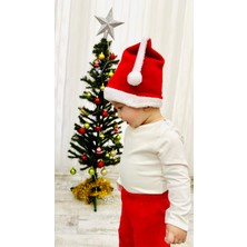 Bebek Noel Şapkası - Yılbaşı Şapkası - Polar Yıl Başı Şapkası - Noel Baba Şapkası Bebek Ebat
