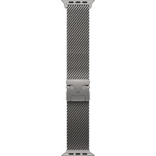 Nüanstek Watch 10 42MM Uyumlu Zore KRD-121 Metal Hasır Kordon-Gümüş