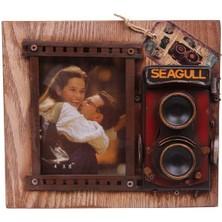 Dekoratif Metal Çerçeve Fotoğraf Makinesi Dekorlu Hediyelik