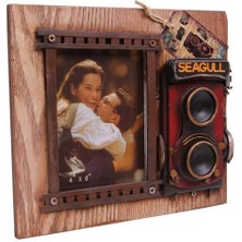 Dekoratif Metal Çerçeve Fotoğraf Makinesi Dekorlu Hediyelik
