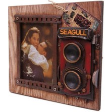 Dekoratif Metal Çerçeve Fotoğraf Makinesi Dekorlu Hediyelik