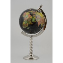 Dünya Küre Parlak Nikel Ayaklı 42 cm Hediyelik
