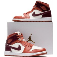 Nike Air Jordan 1 Mıd Kahverengi Unısex Boğazlı Sneaker Ayakkabı BQ6472-200