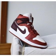 Nike Air Jordan 1 Mıd Kahverengi Unısex Boğazlı Sneaker Ayakkabı BQ6472-200