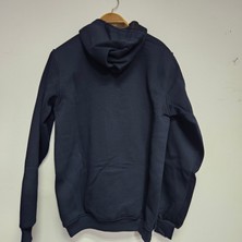 Kapüşonlu, 3 Iplik, Pamuklu, Cepli, Basic, Lacivert Sweatshirt