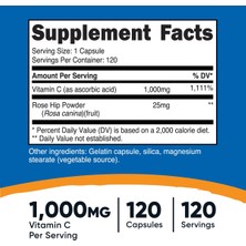 Nutricost Vitamin C With Rose Hips 120 Capsules