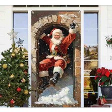 Mutlu Noeller Veranda Afişi, 1 Adet Polyester Noel Baba Hediye Asma Tabelası Iç/dış Mekan Ön Kapı Ev Duvar Dekorasyonu Için, Noel ve Yeni Yıl Partisi