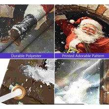 Mutlu Noeller Veranda Afişi, 1 Adet Polyester Noel Baba Hediye Asma Tabelası Iç/dış Mekan Ön Kapı Ev Duvar Dekorasyonu Için, Noel ve Yeni Yıl Partisi